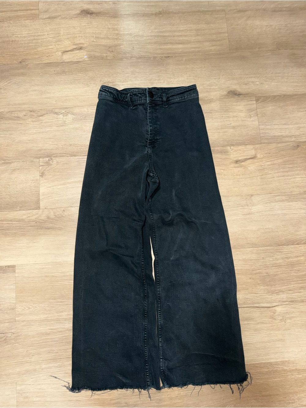 Zara Black High-Rise Wide Leg Flare Jeans